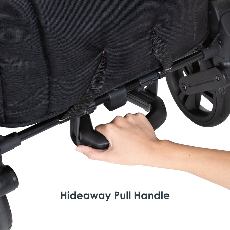 Baby Trend Tour 2-in-1 Stroller Wagon has hideaway pull handle, turn into push wagon