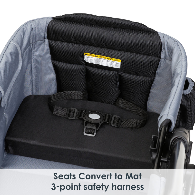 MUV by Baby Trend Expedition 2-in-1 Stroller Wagon PRO seats convert to mat, each seat includes 3 point safety harness
