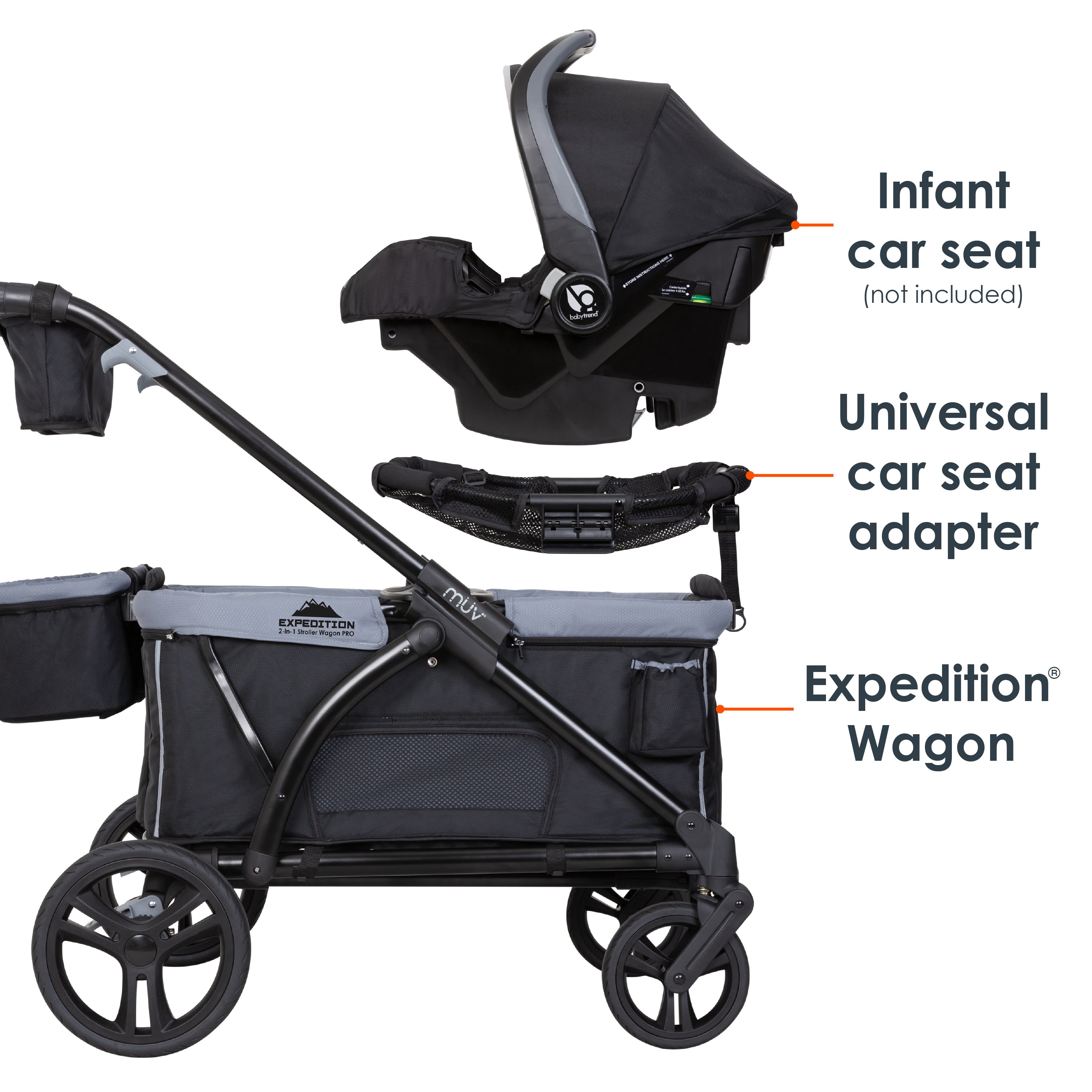 Baby Trend Expedition® Stroller MUV® | PRO 2-in-1 Equinox Wagon