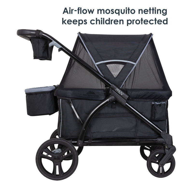 MUV by Baby Trend Expedition 2-in-1 Stroller Wagon PRO with air flow mosquito netting keeps children protected