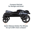 Load image into gallery viewer, MUV by Baby Trend Expedition 2-in-1 Stroller Wagon PRO compact fold for storage and travel, the quick release rubber tire wheels remove for up to 50 percent more compact