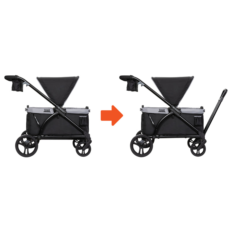 Baby Trend Tour 2-in-1 Stroller Wagon turn from push wagon stroller to pull wagon stroller