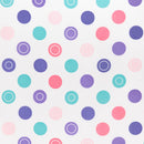 Load image into gallery viewer, Baby Trend circle pattern, pink and purple, fashion fabric
