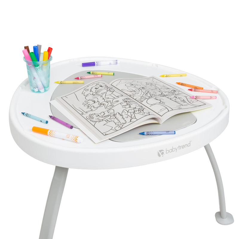 Convert the Baby Trend 3-in-1 Bounce N Play Activity Center into a table for your child work