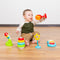The toys on the Convert the Baby Trend 3-in-1 Bounce N Play Activity Center can be use on the go