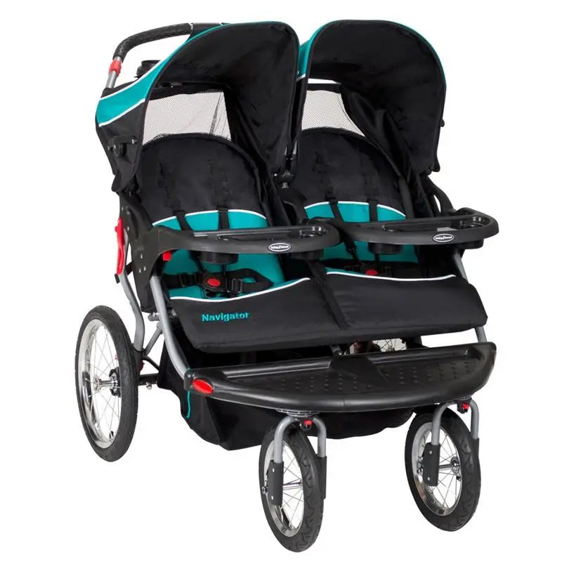 Baby Trend Navigator® Double Jogger Side-by-Side Stroller with Locking Front Swivel Wheel