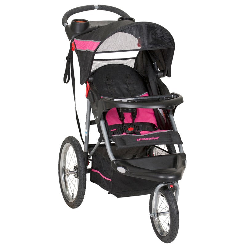 Baby Trend Expedition Jogger stroller in black and pink fashion