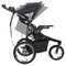 Baby Trend Quick Step Jogging Stroller has child reclining seat and ratcheting canopy for shades