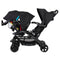 Baby Trend Sit N' Stand Double Stroller with infant car seat in the front and rear seat for child sitting