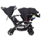 Baby Trend Sit N' Stand Double Stroller side view of the front seat combined with an infant car seat and rear seating