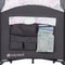 Side storage for diapers and accessories on the Baby Trend Lil Snooze Deluxe Nursery Center Playard