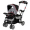 Baby Trend Sit N' Stand Ultra Stroller for two child in red, grey and black