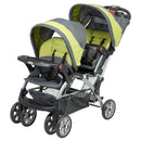 Load image into gallery viewer, Baby Trend Sit N' Stand Double Stroller for two children or twins in green and neutral color
