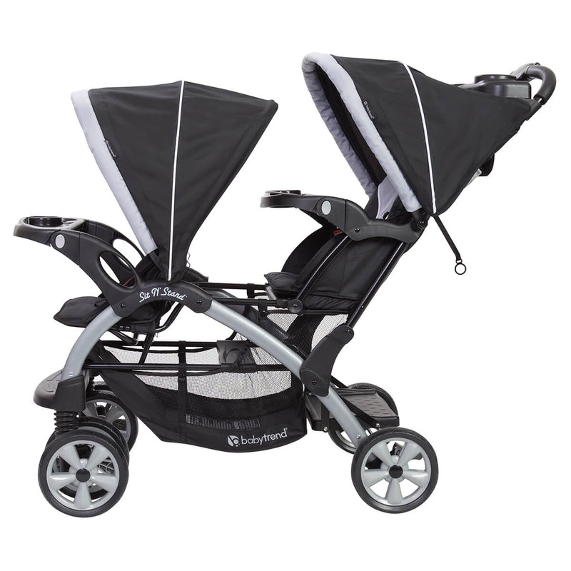 Baby Trend Sit N' Stand Double Stroller side view of two seats for children