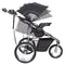 Side view of child adjustable canopy and reclining seat on the Baby Trend Cityscape Plus Jogger Stroller Travel System